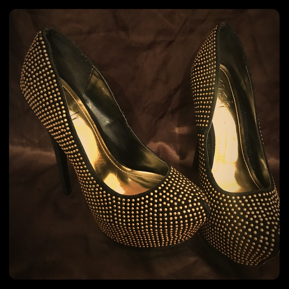 Black and Gold Heels by POSH